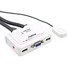 InLine INLINE-kabel KVM-switch KVM/Audio/USB-switch 2 x KVM/Audio/USB 1 lokal användare Desktop