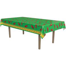 Red Table Cloths Beistle 54 x 108 Chili Pepper Tablecover- Green/Red/Yellow, 2/Pack Quill