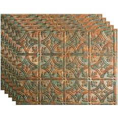 Wallpapers Fasade Traditional Style/Pattern 1 Decorative Vinyl 18in x 24in Backsplash Panel in Copper Fantasy (5 Pack)