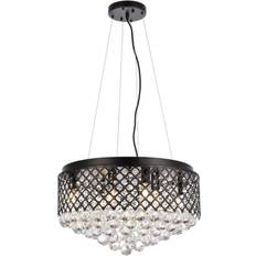 Black Ceiling Lamps Elegant Lighting Tully Pendant Lamp 20"