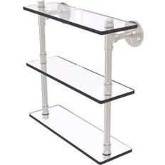 Bathroom Accessories Allied Brass Pipeline Satin Nickel 3-Tier Metal Wall Mount Shelf