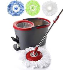 Multicolored Mops Spin Mop Kit with Three Mop Heads