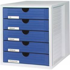 HAN A4 Systembox Blå med 5 Skuffer