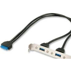 Lindy 33096 Adaptador De Cable 2 x USB 3.0 1 x 20 Way Header Gris