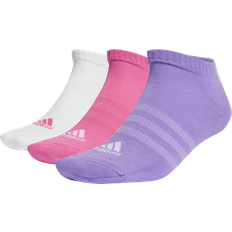 Violett Socken Adidas Cushioned Low-Cut Socken - Medium Grey Heather/White/Violet