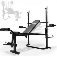 Le-mieux-noté Bancs de Musculation Gorilla Sports Physionics Banc de Musculation Multifonction Butterfly, Fixation Jambes, 255kg Station, Banc d'Haltérophilie Complet Noir