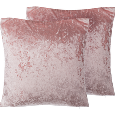 Rosso Cuscini Decorativi Completi Beliani Set of 2 Velvet Cushions HOSTA Complete Decoration Pillows Red, Pink (45x45cm)