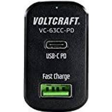 Usb c pd strømforsyning Voltcraft CAS-63 VC-63CC-PD USB-oplader bil Udgangsstrøm (maks. 3 A 2 x USB, USB-C -stik USB-strømforsyning (USB-P