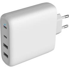 KEY Power 100W PD Vægoplader m. 2 x USB-C & 2 x USB-A Hvid