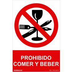 Barato Cajas de almacenamiento Seíal Prohibido Comer Y Beber PVC 0.7 mm 30 x 40 cm