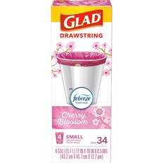 Best Waste Disposal Glad Small Drawstring Trash Bags Cherry Blossom