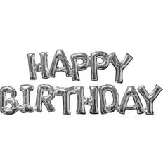 Kirjainilmapallot Amscan Kirjainilmapallot Happy Birthday Silver