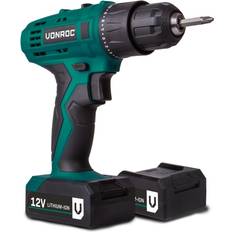 VONROC Batteri Boremaskine 12V inkl. 2 batterier og oplader