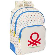 Hvite Skolesekker Benetton School Bag Topitos (32 x 42 x 15 cm)