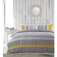 Portfolio Home Nautical Stripe Ochre Set Duvet Cover Blue, Grey, Yellow