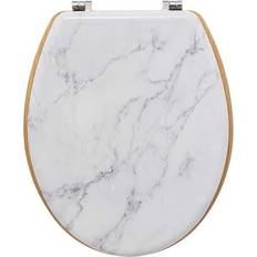 Northix 5Five WC Deckel Toilettensitz Holz und Weißer Marmor