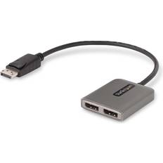 StarTech 2-Port DisplayPort MST Hub, Dual 60Hz, DP DisplayPort Adapter, DP 1.4 Multi-Monitor 1ft 30cm