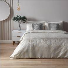 Gold Bed Linen Marble Metallic Jacquard Duvet Cover Gold, Grey