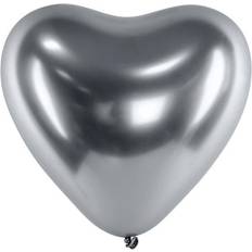 Hjärtballonger Hjärtballonger Krom Silver 25-pack