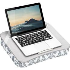Laptop Stands LapGear Designer Lap Desk with Phone Holder and Device Ledge Gray Damask 15.6 Inch Laptops