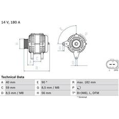 Essence - Oui Générateurs Bosch 0 986 045 340 14V 140A A3 3/5 Portes