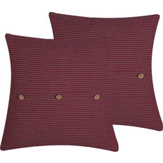 Poliestere Cuscini Decorativi Completi Beliani Set of 2 Cushions Striped Complete Decoration Pillows Red