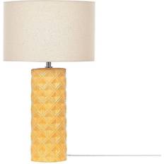 Keramik - Orange Bordslampor Beliani keramik gul Bordslampa