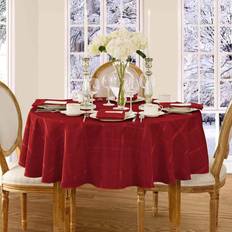 Rojo Manteles Elrene OvaL Poinsettia Plaid Mantel Rojo