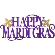 Purple Wall Decor GlitzHome L Metal "Happy Mardi Gras" Wall Decor