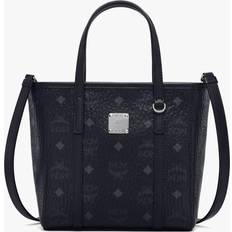 MCM Aren Top-Zip Shopper in Visetos - Black