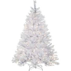 Interior Details National Tree Company 6-Foot Winchester Pre-Lit Pine Hinged Artificial Silver Glitter & 350 Clear Lights Christmas Tree 72"