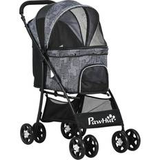 Pawhut Pet Stroller Dog Pram Pushchair Cat Travel Carriage Universal Wheels