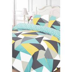 Dreamscene Dreamscene Shapes Duvet Cover Blue, Green, Grey, White, Yellow, Multicolour, Pink