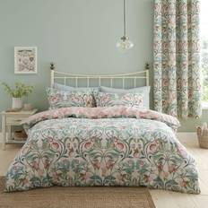 Green Bed Linen Catherine Lansfield Clarence Duvet Cover Natural, Green (200x200cm)