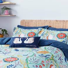 Scion Jackfruit & The Beanstalk Super Kingsize Duvet Cover Blue