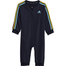 Adidas Bodys adidas Infant Essentials 3-Stripes French Terry Bodysuit - Legend Ink/Bliss Blue/Impact Yellow/Bold Orange