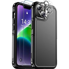 Spidercase Military Shockproof Case with 3 Camera Lens + 3 Screen Protector for iPhone 14