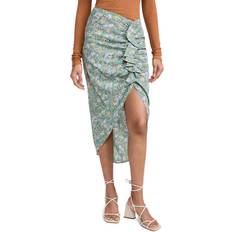 Veronica Beard Hazel Floral Asymmetric Midi Skirt - Blue
