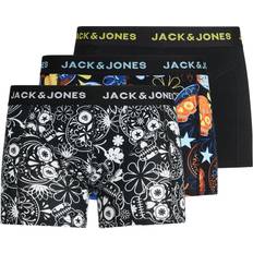 Elastano/Lycra/Spandex Ropa interior de hombre Jack & Jones Hombre Jacjames Trunks 3 Pack Black/Yellow