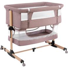 Pink Bedside Crib 3 in 1 Baby Bedside Crib 23x35"