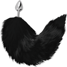 Butt plug tail DARKNESS BLACK TAIL BUTT PLUG SILVER 8CM