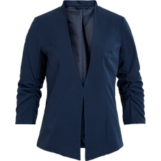 Vila L Jacketts Vila 3/4 Sleeve Shaped Blazer - Navy