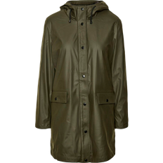 Femme Vêtements de pluie Vero Moda Veste Imperméable 3/4 Femme Asta Teddy - Vert