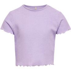 Lila T-shirts Barnkläder Kids Only Beskurna Topp