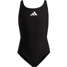 Kid's  Solid Small Logo Swimsuit - Black/White (HR7477)