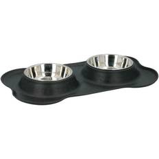 eStore Dog Food Bowl Stainless Steel 170 ml Black/Silver 3-Piece
