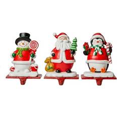 GlitzHome Santa, Snowman, Penguin Decoration 6.2" 3pcs