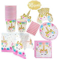 Plates, Cups & Cutlery Unicorn Themed Set