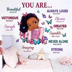 Black Girl Religious Butterfly Wall Decal