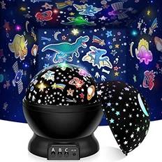 Star projector night light Strawbetter Dinosaur Night Light for Kids Toys 2-in-1 Dinosaurs & Star Projector Night Light